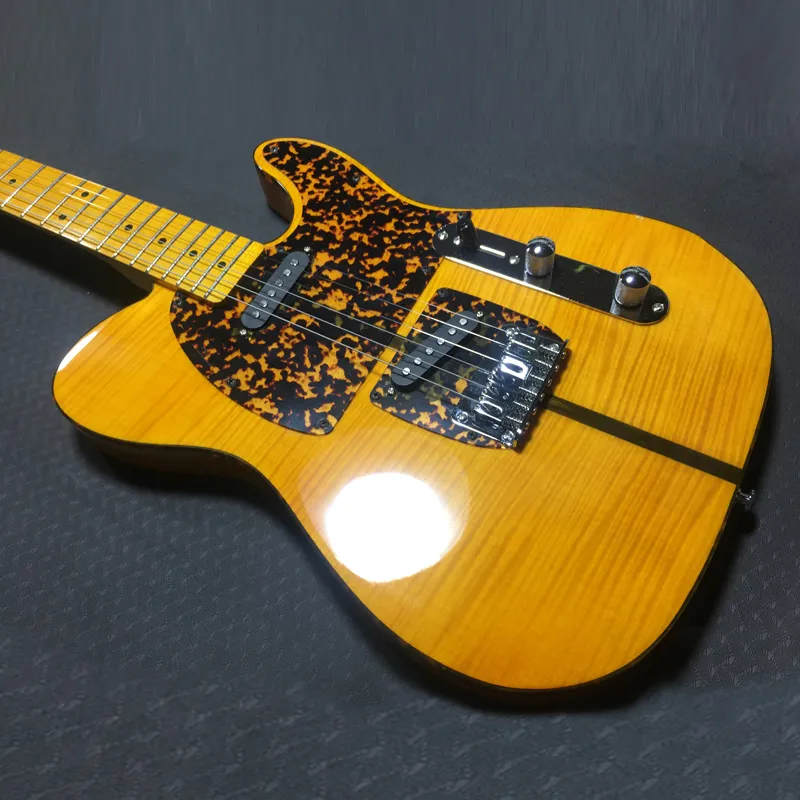 Prince HS Anderson Hohner Madcat Mad Cat Tele Electric Guitar Amber Yellow Flame Top Top