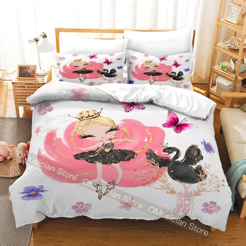 Set di biancheria da letto Omusicicino piccola ragazza carina danza personalizzata baby piumino o conciutrice per decorazioni per la copertina della camera da letto