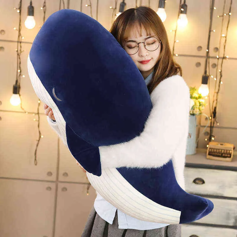 PC CM Cartoon Super Soft Plush Toys Sea Animal Large Blue Whale Toy fylld Animal Fish Children Birthday Present J220704