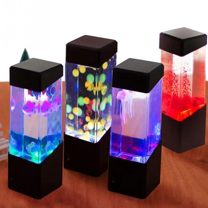 LED Jellyfish Tank Night Light Color Change tafellamp