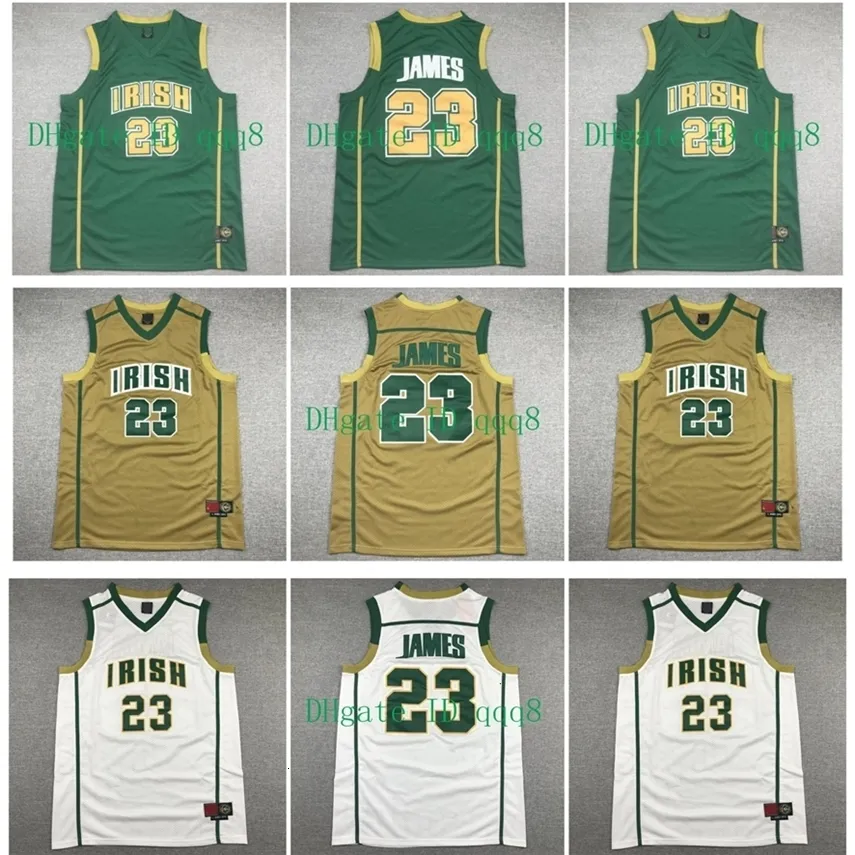 NC01 Najwyższej jakości 1 #23 James Jersey St Vincent Mary Irish High School Jersey Basketball Jerseys