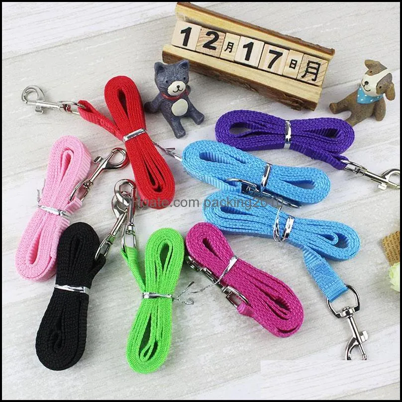 Width 1.5cm Long 120cm Nylon Dog Leashes Pet Puppy Training Straps Black/Blue Dogs Lead Rope Belt Leash ZA3963