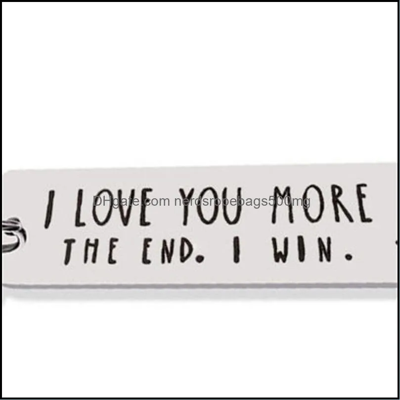 I Love You More Most Party Favor Keychains Stainless Steel Sliver Color Polished Couple Keyring Gift Key Holder Multi Size 2 2xg E1