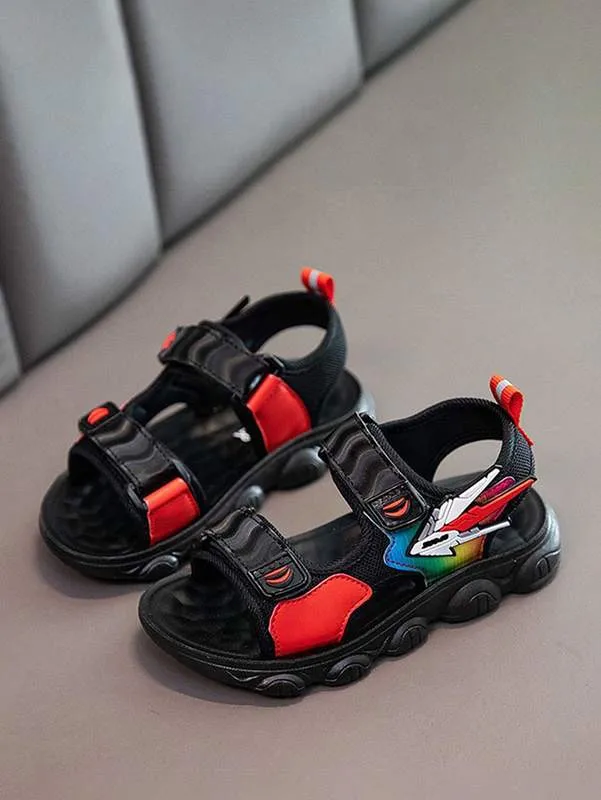 Boys Color Block Hook-and-loop Fastener Sport Sandals SHE