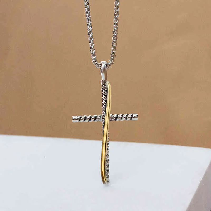 Hip Hop Pendant Necklaces Chain Cross Necklace Designer Long High Quality Jewelry Accessories Button Thread Pendants Style