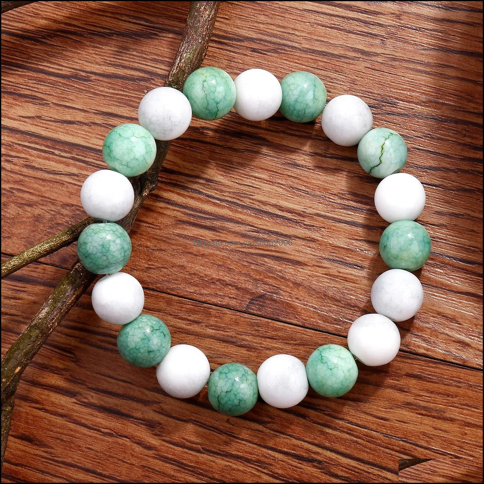 natural stone bracelet men 10mm beads elastic chain bracelet charm chakra healing reiki yoga bracelets for women jewelry gift