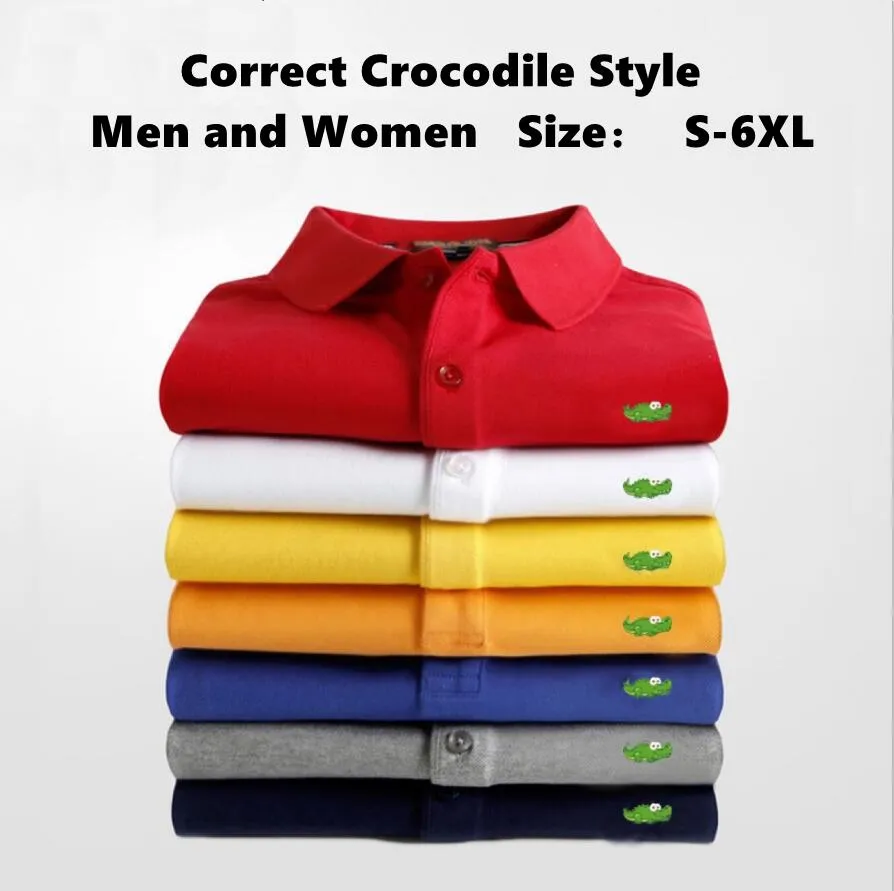 Moda Clássica Designer Francês Mens Tees Pólos Camisa Verão Casual Homem Feminino Verão Unissex Tamanho Grande Lapela Respirável Crocodilo Bordado T-shirt Negócios Golfe