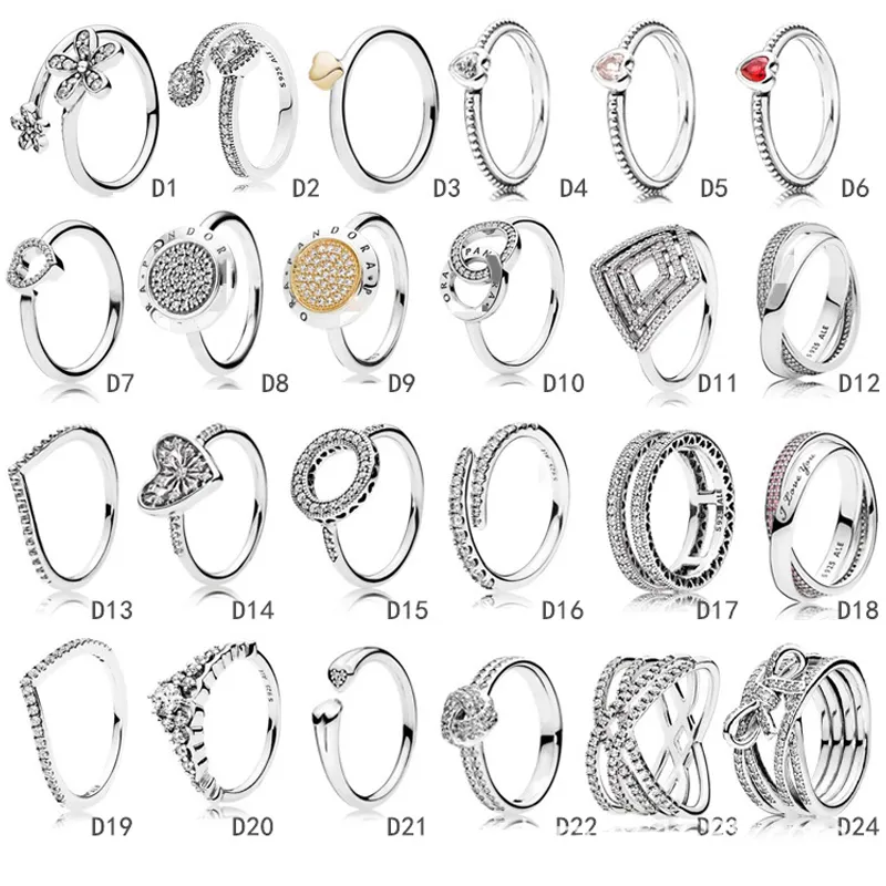 새로운 도착 Crystal S925 스털링 실버 애호가 링 보석 DIY FITS FITS FANDORA ALE FOR FANDORAS FANDORAS 유럽 로즈 골드 선물