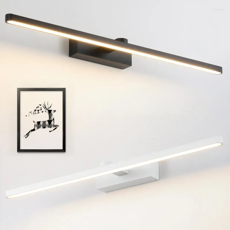 Настенная лампа современное светодиодное зеркало ванной 8 Вт 12 Вт 16 Вт черный белый приспособление Sconcewall
