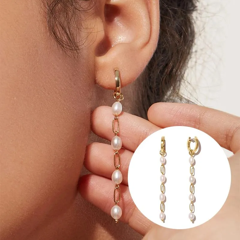 Hoop Huggie 925 Sterling Silver Vintage Perle Gland Boucles D'oreilles Pour Les Femmes Coréenne Chians Drop Piercing Boucle D'oreille De Luxe Brincos AretesHoop