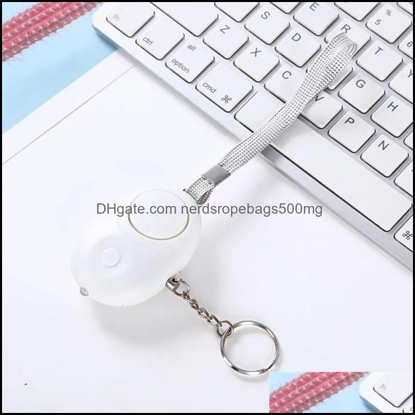 Self Defense Personal Safety Alarm Keychain Loud Emergency Personal Siren Ring with LED Light SOS Safety Alert Device Key Chain 1382
