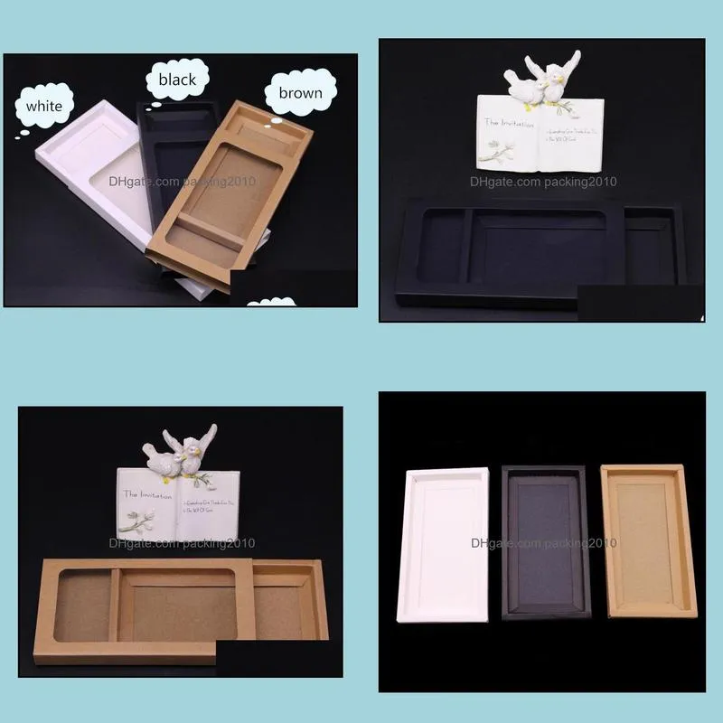 Kraft packaging cardboard sliding box kraft packaging gift craft box with pvc window paper drawer box gift SN2647