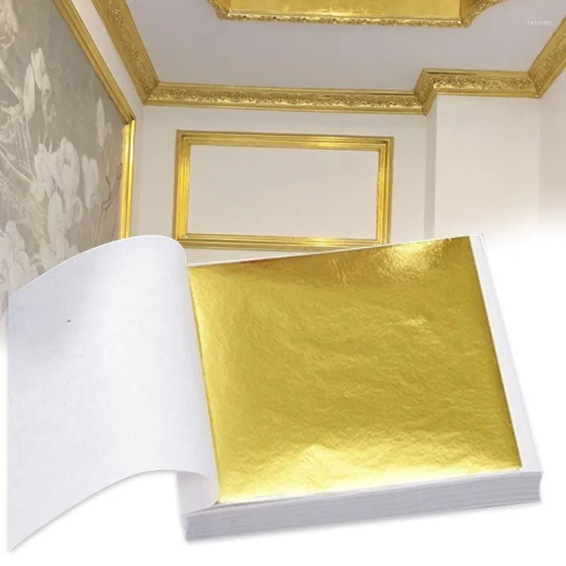 Fensteraufkleber 100pcs 8 8,5 cm Gold Silber Tan Arts Crafts Design Gleitblech Folie Papierrahmen Material Decken Dekoration Werkzeugwindow