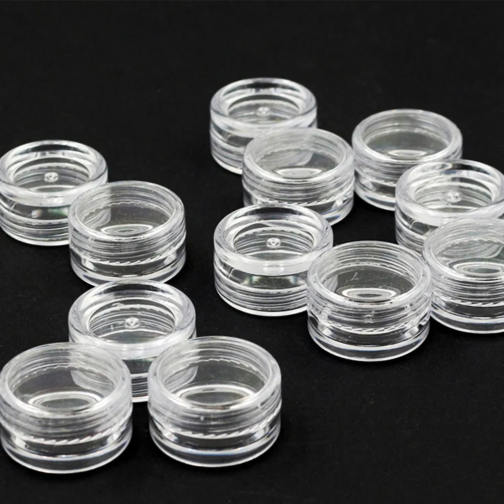 2.5ML Clear Plastic Jewelry Bead Storage Box Small Round Container Jars Make Up Organizer Boxes