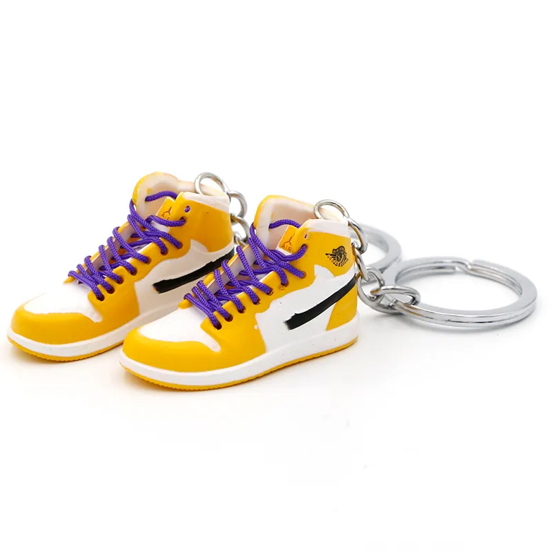 Keychains Lanyards Fashion 100 Styles 3D Basketball Shoes Keychain Stereoscopic Sneakers Key Chain Mini Sport Shoe Keyring Bag Pendant Gift For Men Women Boy Gift 5L