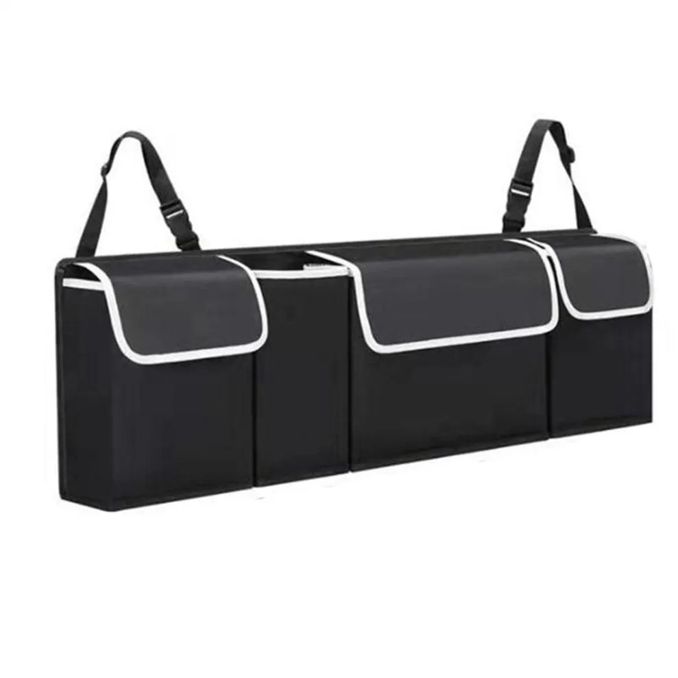 Bilarrangör av bagageutrymme bakre för SUV -sätesstol bakre Oxford tygmaterial svart stor kapacitet234k