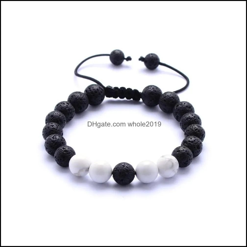 3 styles natural turquoise black lava stone bead weave perfume bracelet aromatherapy essential oil diffuser bracelet for women men