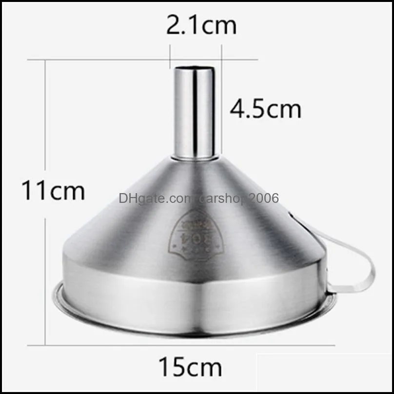 Stainless Steel Funnel Kitchen Oil Liquid Metal with Detachable Filter Wide Mouth for Canning Kitchen Tools