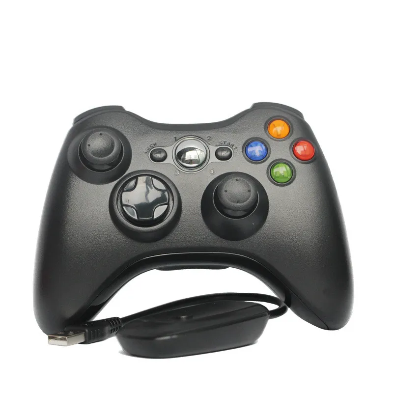 2.4G Kablosuz Denetleyici Gamepad Xbox360/PS3/PC için hassas başparmak joystick gamepads logo ve perakende ambalajlı Microsoft X-Box denetleyicileri