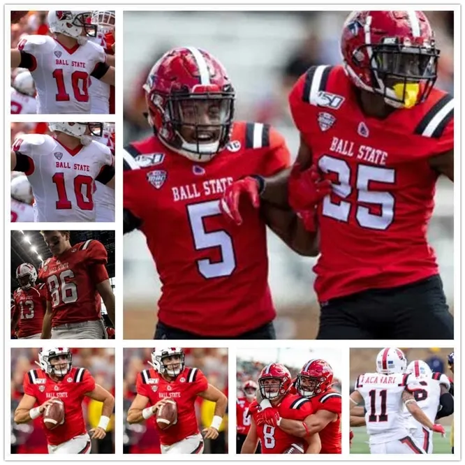 Xflsp Maillots de football personnalisés College Ball State 34 James Gilbert 20 Walter Fletcher 15 Neal 9 Drew Plitt 2 Caleb Huntley Riley Miller Antwan