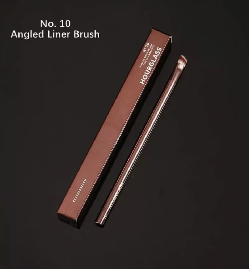 Hourglass No.10 Angled Liner Makeup Brush - Metal Handle Soft Synthetic Eye Brow Lash Liner Cosmetcis Beauty Brush Tools