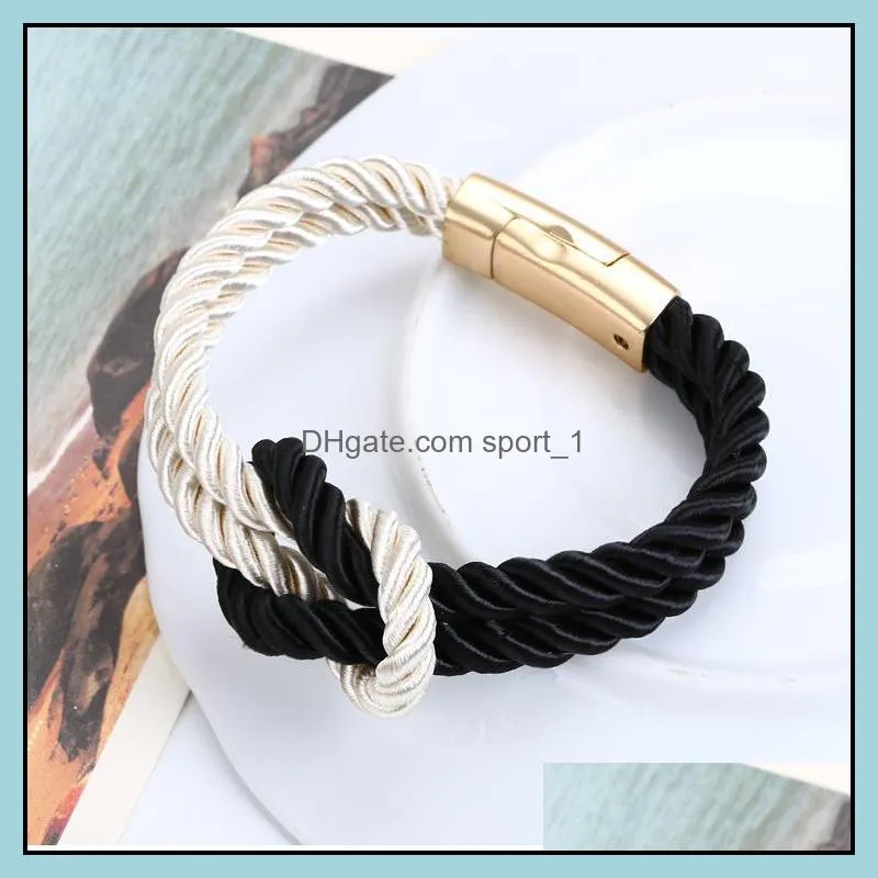 charm bracelet for women trendy with magnetic clasp bow charm leather bracelets & bangles for women men jewelry