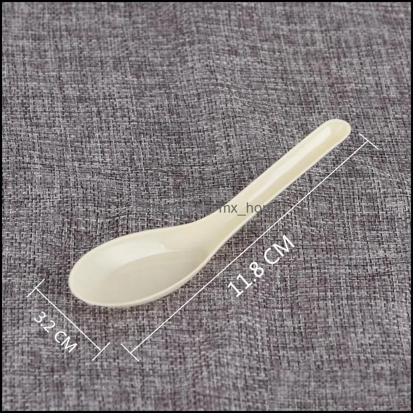 Wholesale Asian Soup Spoons Saimin Ramen Plastic Spoon Outdoor Disposable Spoons Dining Food Free Shipping W7365