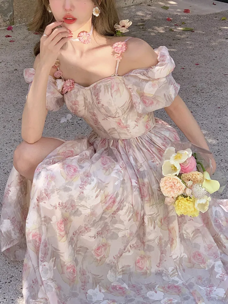 Floral Chiffon Midi Dress Elegant Vintage Print... From Kua01, $28.12 In Bulk | DHgate.Com Floral Chiffon Midi Dress Elegant Vintage Print... From Kua01, $28.12 In Bulk | DHgate.Com