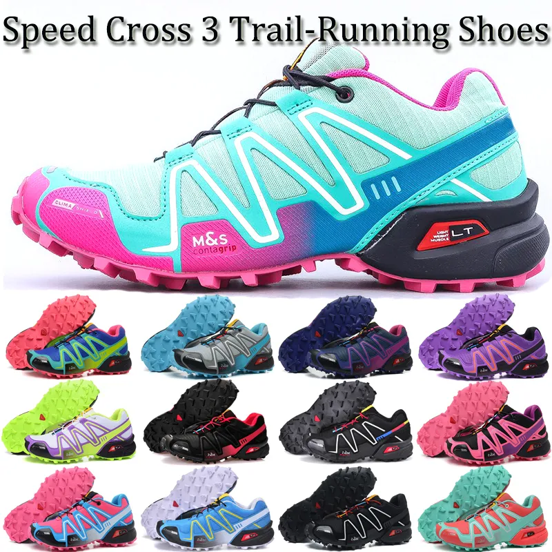 Nuevos zapatos de senderismo Speedcross 3 CS Trail para mujer, zapatillas ligeras, azul marino, Speed Cross III, Zapatos deportivos impermeables para correr 36-48