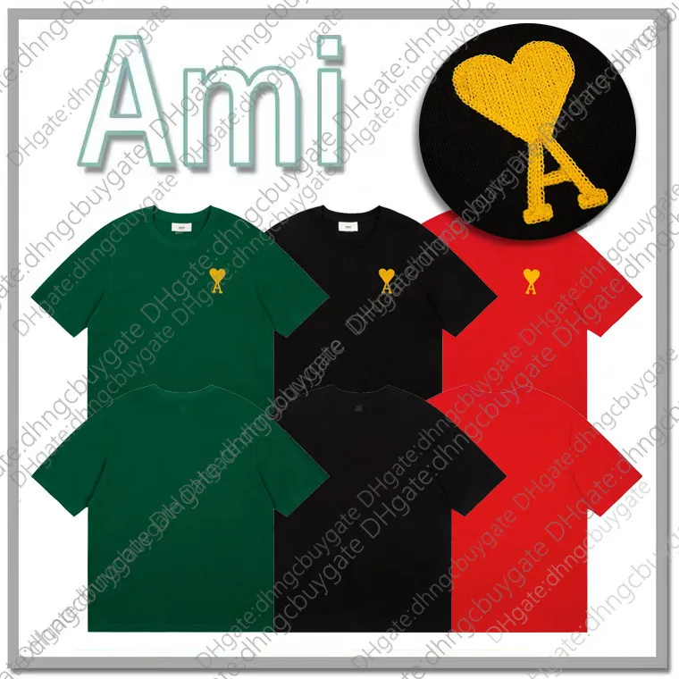 셔츠 디자이너 T 하우스 고품질] AMI2022 NEW LOVE 여름 짧은 슬리브 남자와 여자 티셔츠 탑