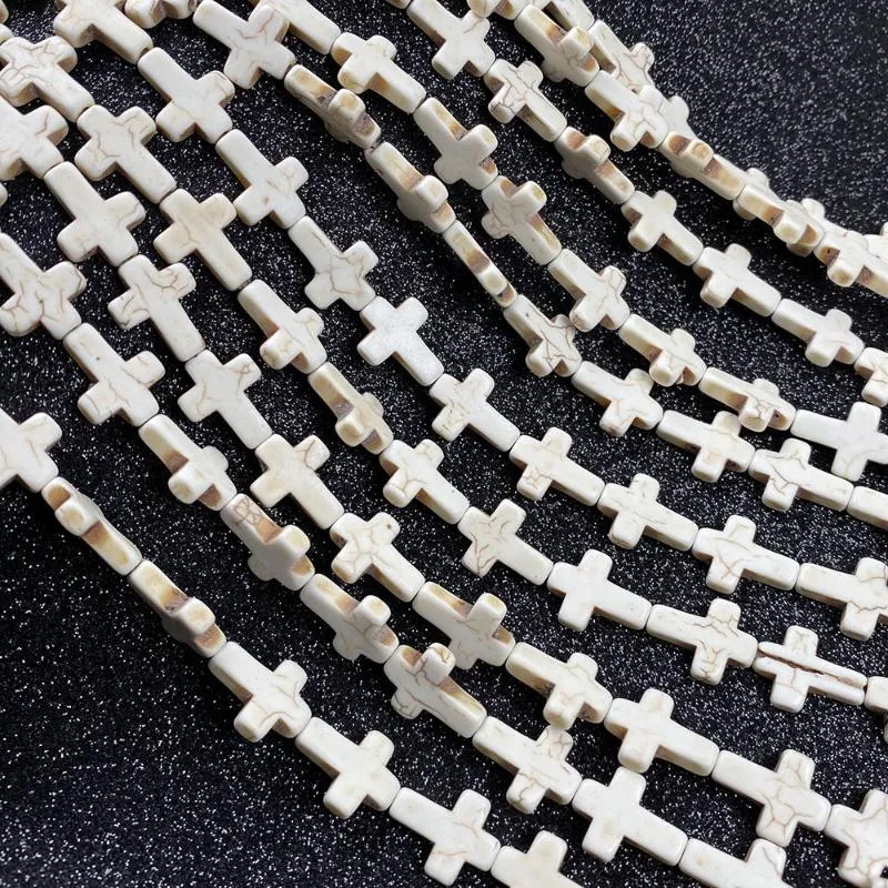 Andra stenpärlor turkoises korsform Löst isolering halvfinns för smycken som gör DIY-halsbandsarmband Tillbehör annat