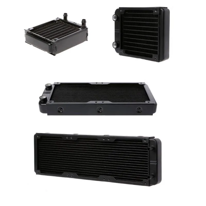 Fans & Coolings 120mm Aluminum Computer Radiator Water Cooler 10 Tube CPU Heat Sink Exchanger DeisgnFans