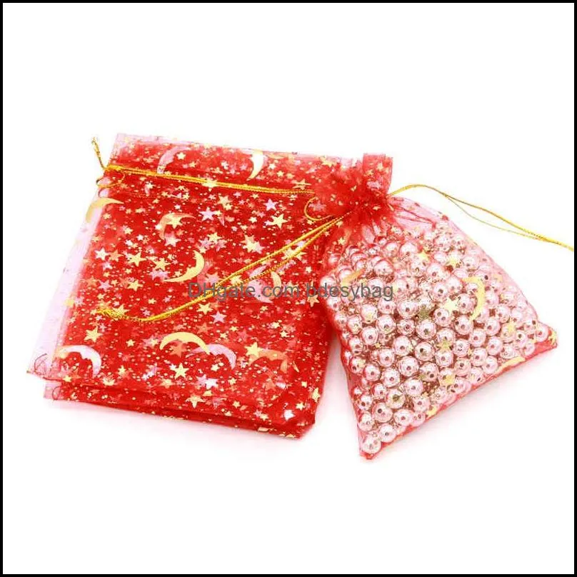 7x9cm/9x12cm 1000pcs/lot pick 11 colors organza christmas candy jewelry packaging bags drawstring pouch gift bag