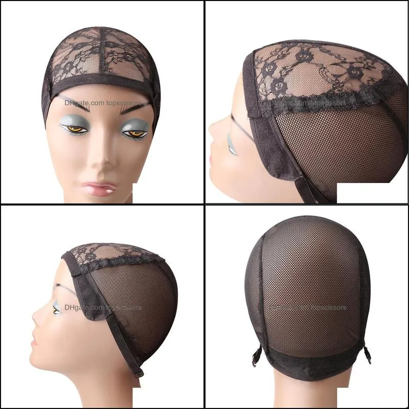 Lace Front Wig Cap for Making Wigs With Adjustable Strap And Hair Weaving Stretch Black Dome Caps For Wig