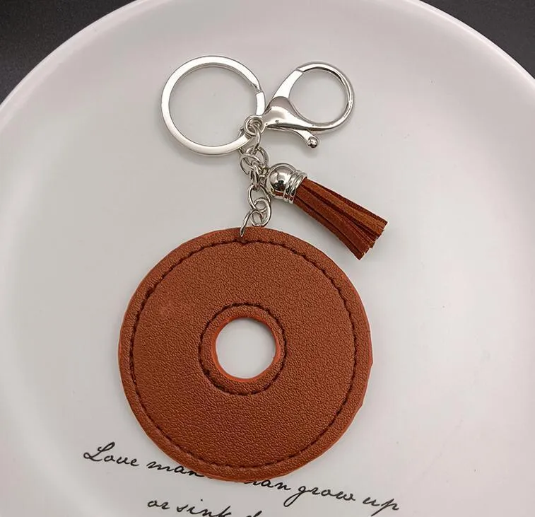 Personalized English Letter keychain Pendant Leather Keychains Tassel Key Chain Luggage Decoration Keyring