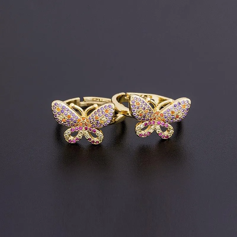 Cluster Rings Fashion Design Elegant Butterfly For Women Top Quality Copper Zircon Crystal Luxury Wedding Party Banket Finger Ringcluster C