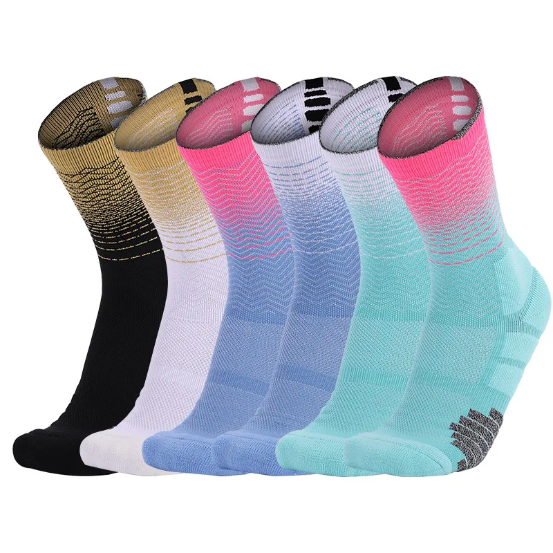 Colorful Men Women Socks Cotton Basketball Non Slip Football Sock Breathable Summer Spring Running Outdoor Rubber Cycling Sports Sockss