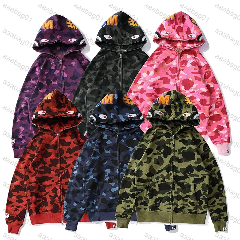 2021 Hommes Femmes Designer Camouflage Sweats à capuche Mode Pa Impression Ape WGM Sweat à capuche Paris Cardigan Classique Hiver Peluche Manteau Pull