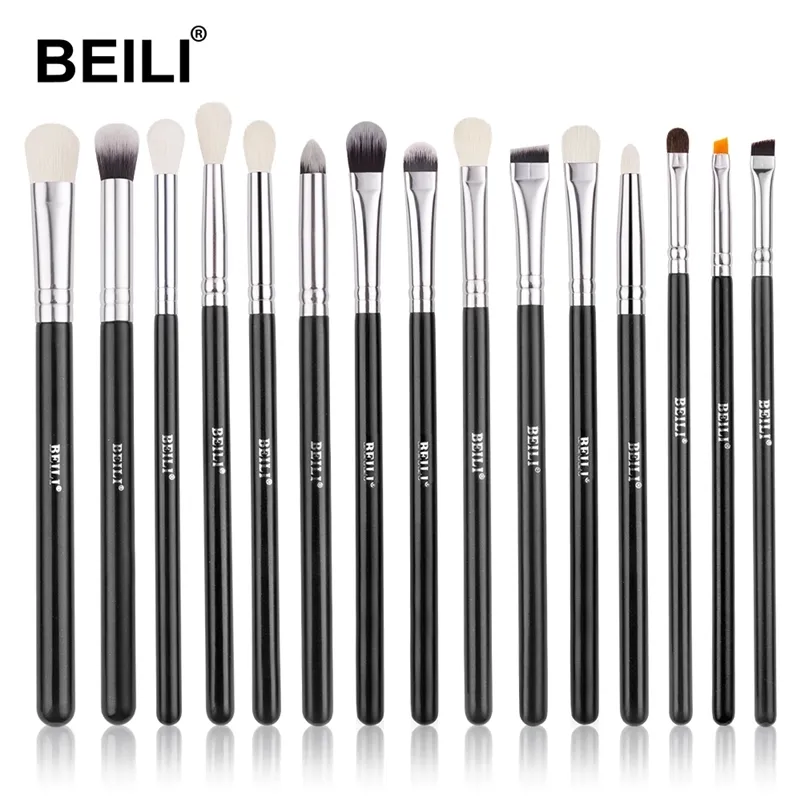 Beili Black 1019pcs pędzle Naturalne włosy