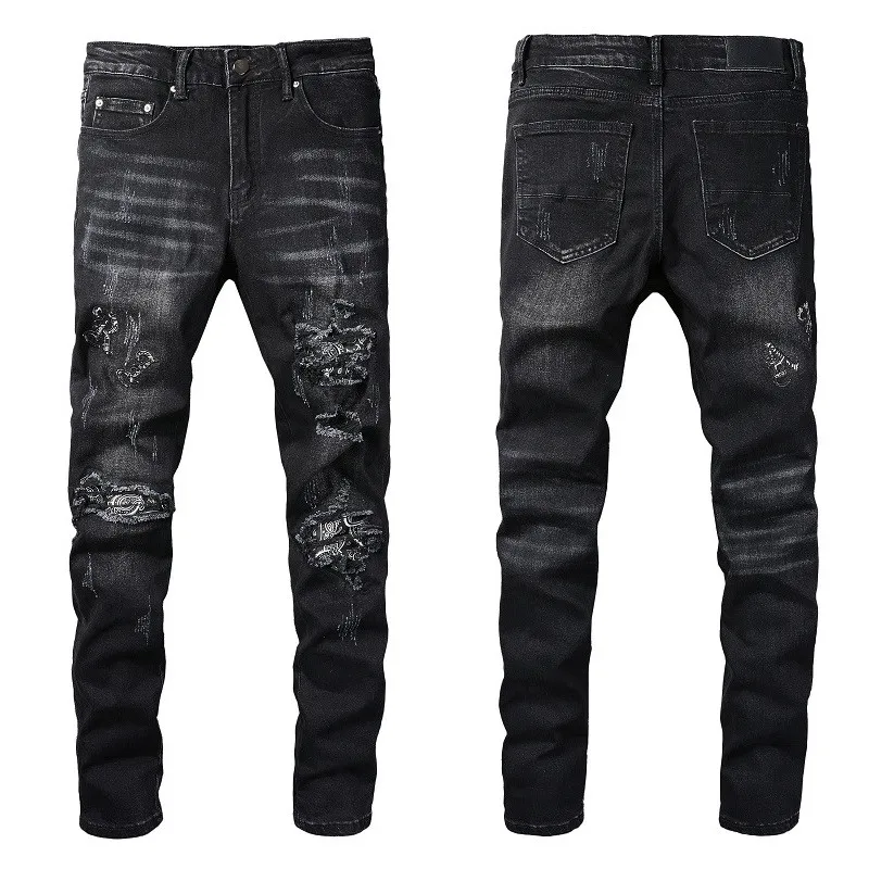 Black outlet jeans holes