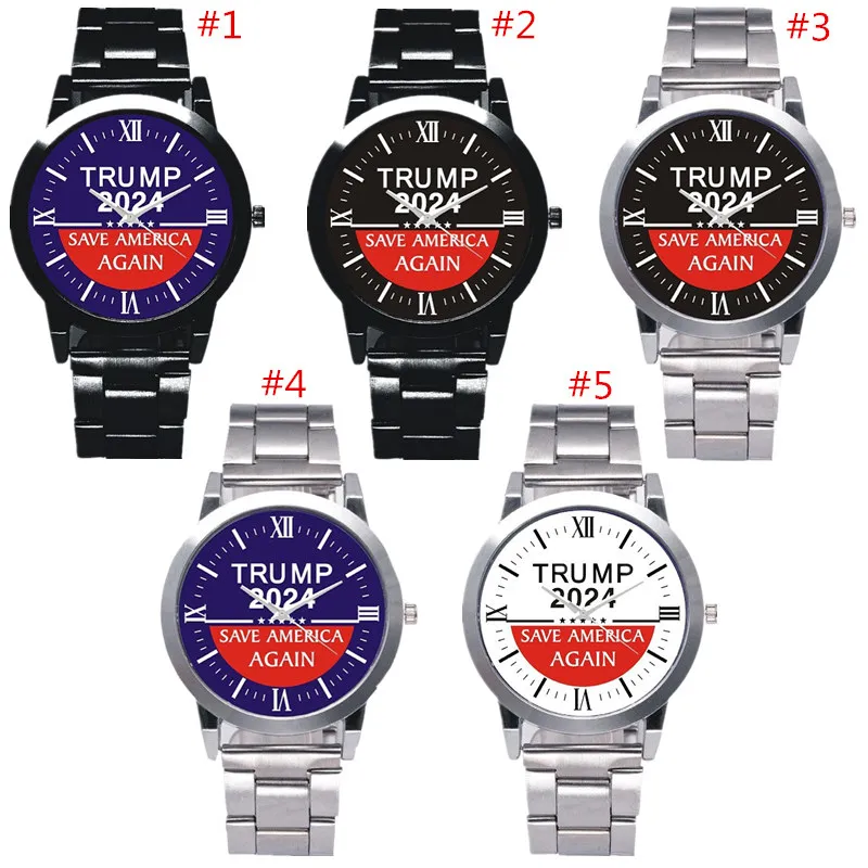 Трамп 2024 Мужчины Часы Письма Ретро Кварцевые Подростки Наручные Часы 38 мм Ремешок из нержавеющей стали Автоматическое движение SL39 Механические наручные часы