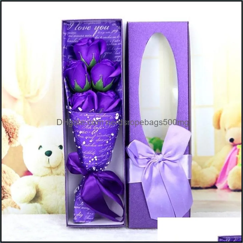 Artificial Soap Roses Flowers With Little Cute Teddy Delicate Boxed Five Immortal Flower Or Three Flowers 8 8hr F R