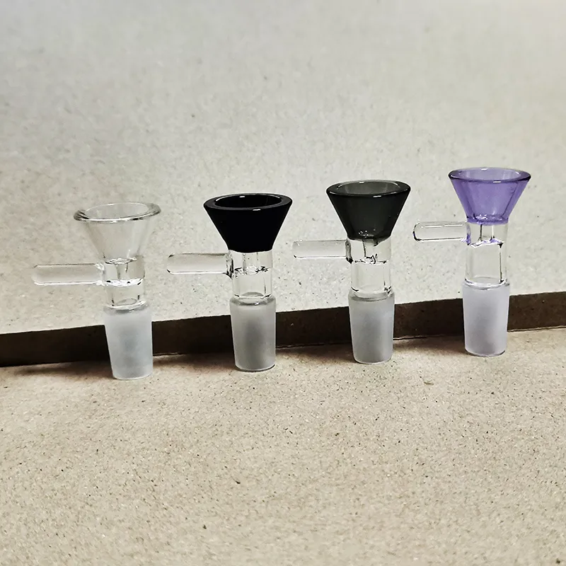 14mm Mâle Bols En Verre Pipes À Fumer En Pyrex Bol En Verre Épais Dab Rig Percolater Bong Adaptateur Femelle Transparent Noir Gris Vert Bleu Violet Mix Couleur En Gros