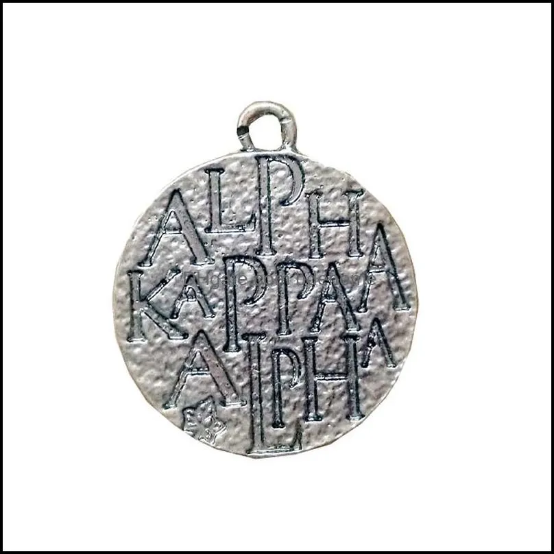 Vintage Delta Sigma Theta Sorority Engraved Greek Letters Sorority Pendant Charm Jewelry