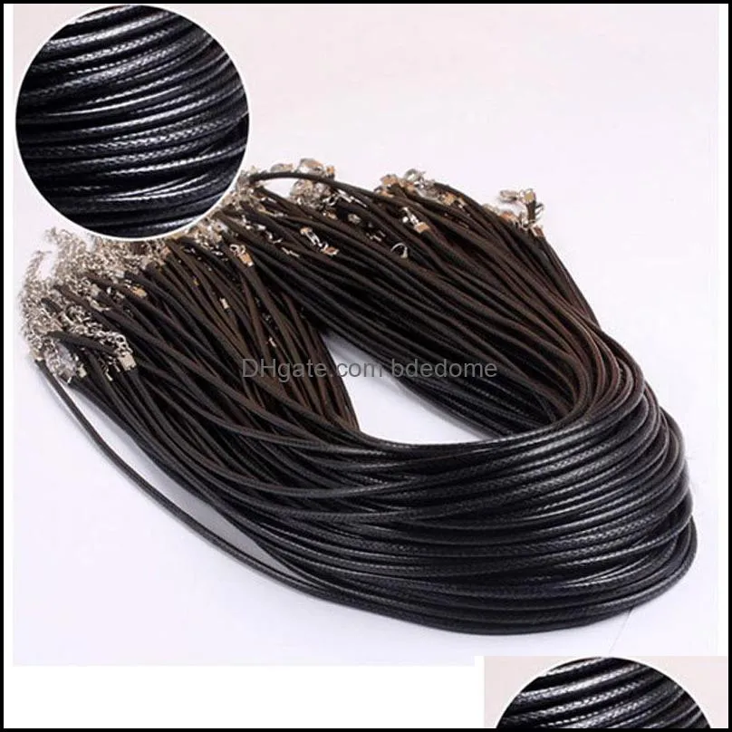 Chains Chokers Necklaces Twisted Braided Rope Black Leather Cord Chain Necklace String Rope For Women Rope Leather Necklaces