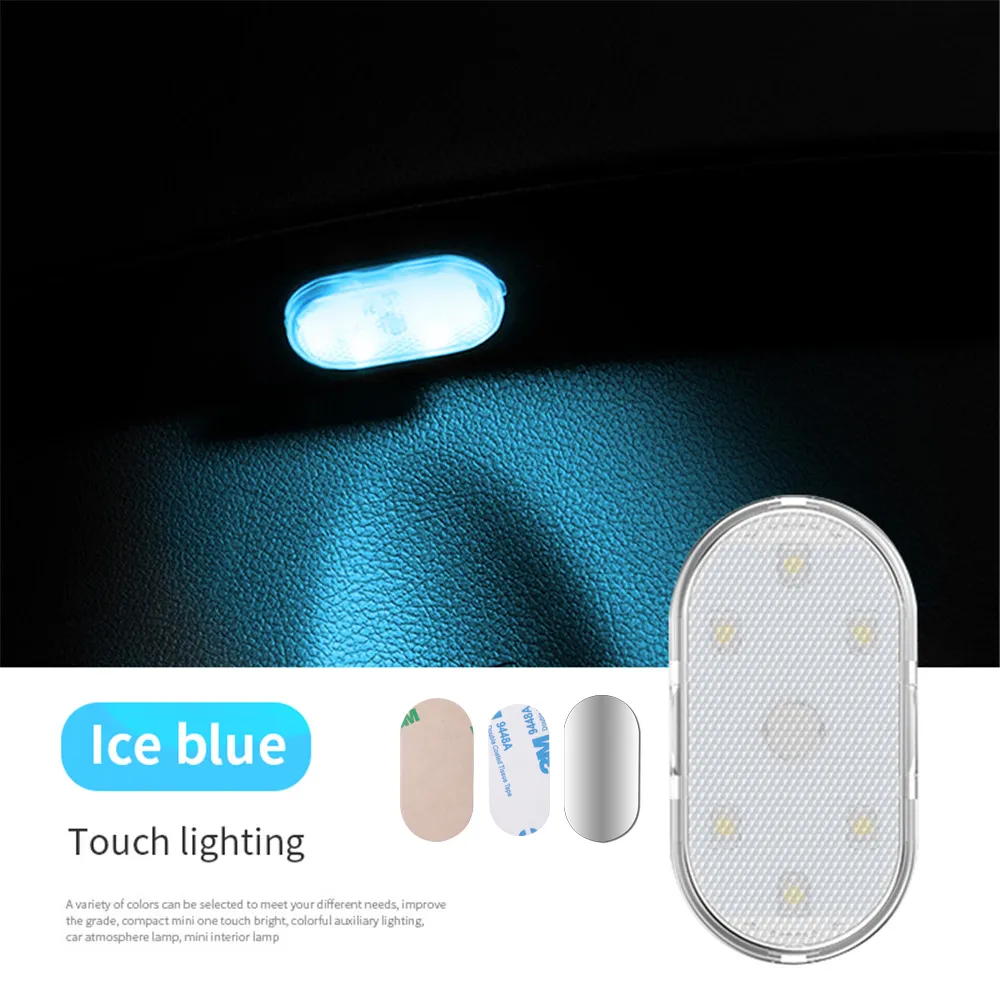 2pcs Usb Led Atmosphere Lights Mini Voiture Accessoires Intérieur Lampe  Ambiante Universal (ice Blue)