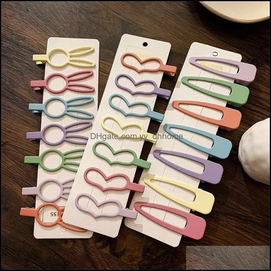 Party Favor Cute frosted geometric edge clip bb clip bangs hairpin Japanese hair accessories one word to source headwear set