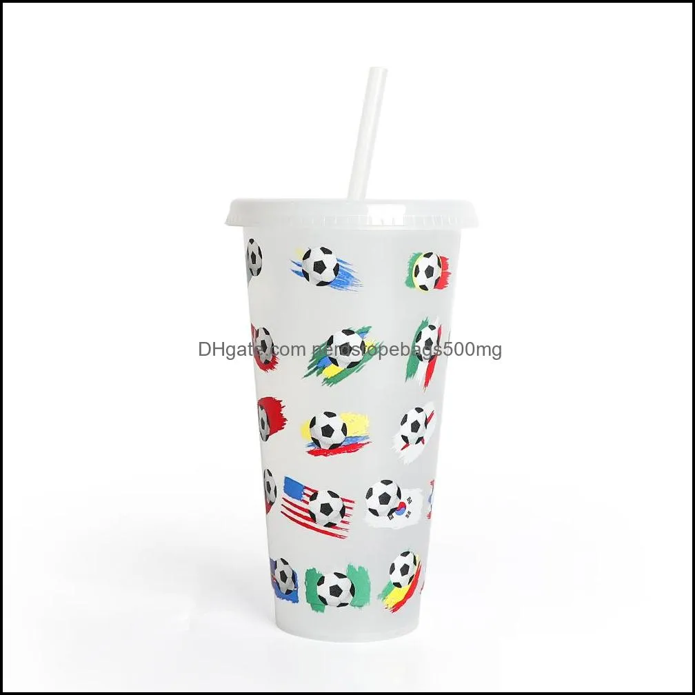 Reusable Plastic Tumblers with Lids & Straws Summer Party 24oz Large Color Changing Cups RRA12569