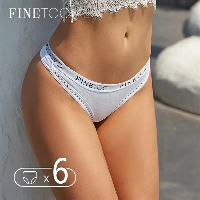 Finetoo 6pcs Conjunto de algodão Remessa rápida Carta de moda G String Underwear