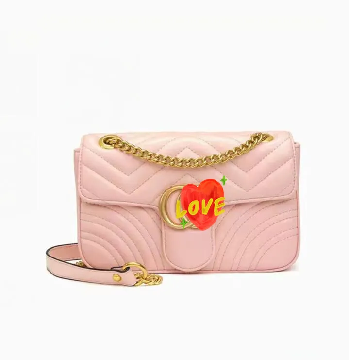 Chaud Vente Gold 2g Love Heart Femmes Sacs à bandoulière Sac à main Sac à main avec Pousseuse Card Top Top Cuir Fille Fille Beau cadeau G800 Rouge Noir Blanc Rose Kaki